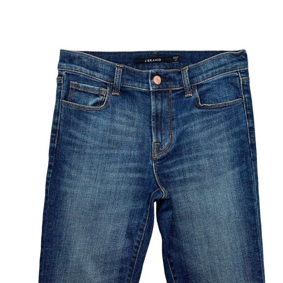 J Brand Women's Size 27 Dark Wash Open Hem Jeans - Picture 3 of 10